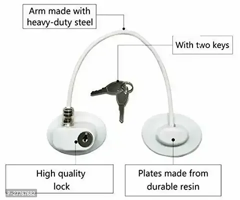 ALL DAY PROVISION 1set White Color Door Lock for Safety and Child Security Lock with 2 Keys Safety Door Locks for Cupboards and Cabinets Secure Your Home with Ease-thumb3