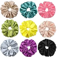 ALL DAY PROVISION 5pcs multicolor hair ties for women and girls Luxury Satin Scrunchies A Must-Have for Anti-Hair-Breakage (Random Color)-thumb3