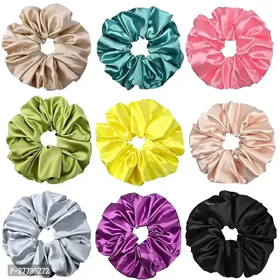 ALL DAY PROVISION 5pcs multicolor hair ties for women and girls Luxury Satin Scrunchies A Must-Have for Anti-Hair-Breakage (Random Color)-thumb4