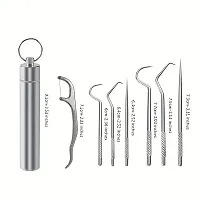 ALL DAY PROVISION 7pcs set tooth pick set for outdoor picnic easy to carry Stainless Steel Toothpicks Are a Must-Have for Outdoor Enthusiasts-thumb1