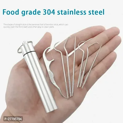 ALL DAY PROVISION 7pcs set tooth pick set for outdoor picnic easy to carry Stainless Steel Toothpicks Are a Must-Have for Outdoor Enthusiasts-thumb4