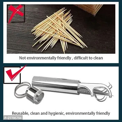 ALL DAY PROVISION 7pcs set tooth pick set for outdoor picnic easy to carry Stainless Steel Toothpicks Are a Must-Have for Outdoor Enthusiasts-thumb5