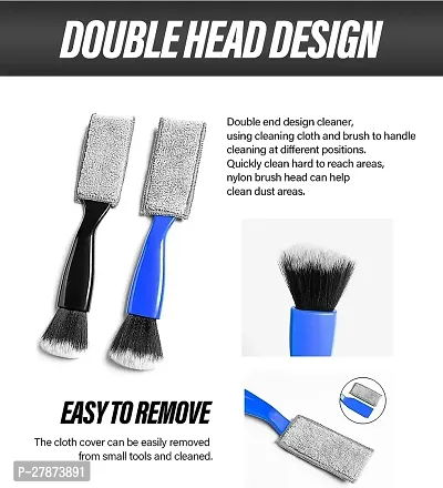 Double Head Car Cleaning Brush Soft Bristles Tough Scrubber and Versatile Automotive Cleaning-thumb5