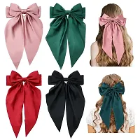 Silky Satin Hair Barrettes for Women Luxurious Finish Secure Grip and Timeless Style(2pcs)-thumb1