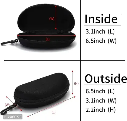 Set of 3 Portable Travel Zipper Eyeglasses Cases with Hooks Compact Design Secure Closure and Convenient Eyewear Storage-thumb5