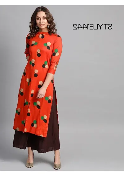 Stylish Cotton Printed A-Line Kurta