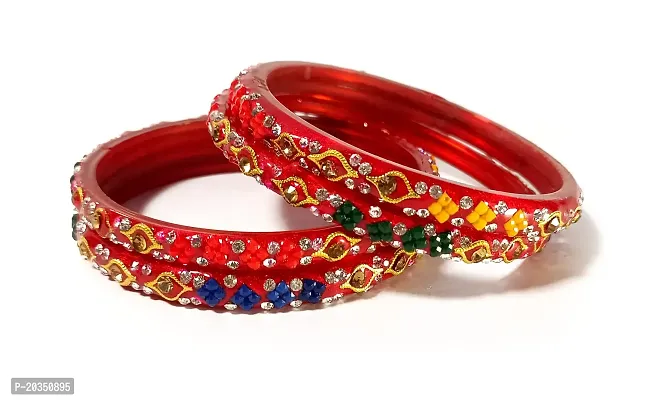 Ravika Creation Glass Bangle Pack Of 4 (2.2) (2.4)