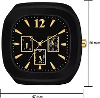 Fashionable Square Black Dial Designer Stylish Rubber Belt Strap Analog Watch for Mens  Boys.-thumb3