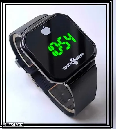 Latest Black Colour Apl Logo Touch Sensor Digital Watch for Unisex Boys n Girls and Mens n Womens-thumb0