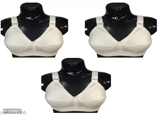 luxury cotton non-padded 4hooks bra Pack Of 3-thumb0