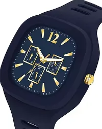 Square Pattern Dial Navy Blue Color Miller Watch- For Men-thumb1