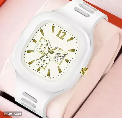 Square Pattern Dial White Color Miller Watch New Model For Men-thumb0