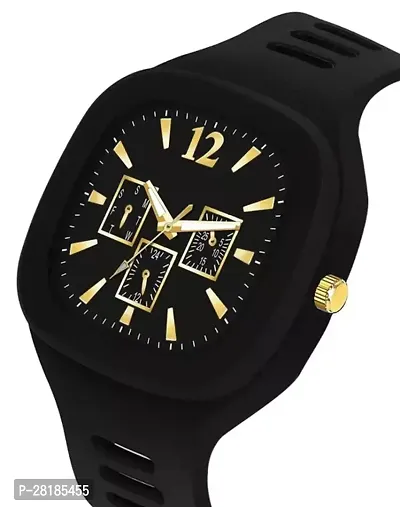 Square Pattern Dial Black Color Miller Watch- For Men-thumb2