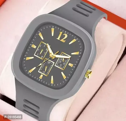 Square Pattern Dial Grey Color Miller Watch- For Men