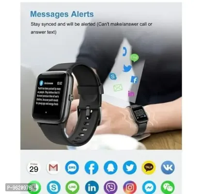 ID116 Bluetooth Smartwatch Wireless Smartwatch  (Black Strap, Free size)-thumb0