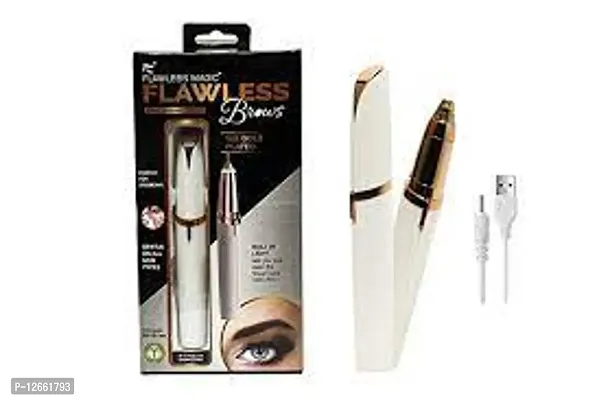 Flawless Brows Eyebrow Trimmer with built in light | Eye browser Trimmer | Trimmer for Face | Nose Hair Removal | Electrical; Machine-thumb0