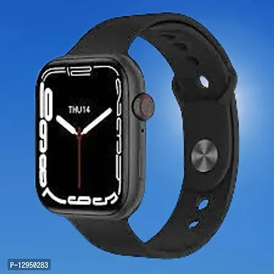 i7 Pro Max Smart Watch Series 7 For Men  Women (BLACK, Free Size) Smartwatch  (Black Strap, Free Size)-thumb0