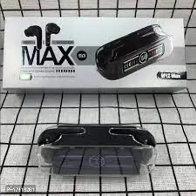 M12 MAX Earbuds 13mm HD Dynamic Driver,Touch Control,Transparent Digital Display Bluetooth Headset