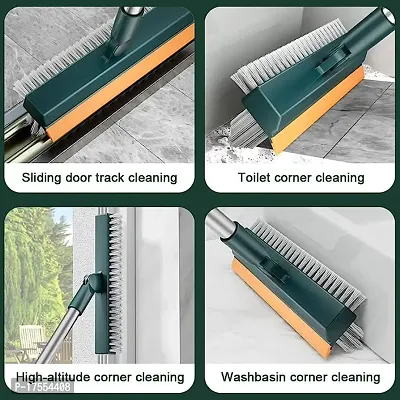 2 In 1 Bathroom Floor Cleaning Brush With Wiper-thumb0
