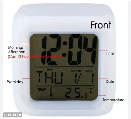 Smart Digital Alarm Clock with Automatic 7 Colour,Changing LED Digital Alarm Clock with Date and Time IME for Bedroom, Heavy Sleepers, Students-thumb3