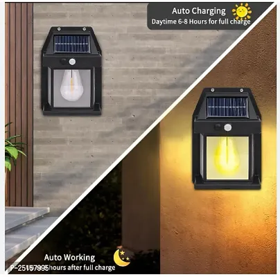 Solar Wall Lights Outdoor, Wireless Dusk to Dawn Porch Lights Fixture, Solar Wall Lantern with 3 Modes  Motion Sensor, Waterproof Exterior Lighting with Clear Panel for Entryway Front Door-thumb0