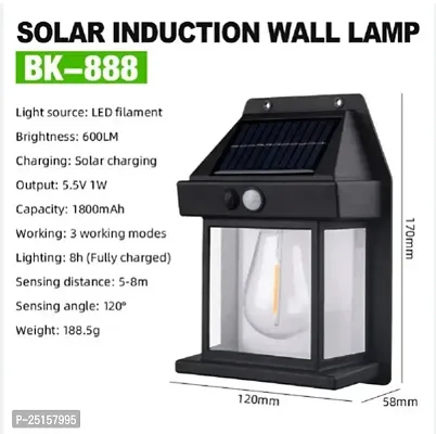 Solar Wall Lights Outdoor, Wireless Dusk to Dawn Porch Lights Fixture, Solar Wall Lantern with 3 Modes  Motion Sensor, Waterproof Exterior Lighting with Clear Panel for Entryway Front Door-thumb3