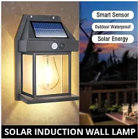 Solar Wall Lights Outdoor, Wireless Dusk to Dawn Porch Lights Fixture, Solar Wall Lantern with 3 Modes  Motion Sensor, Waterproof Exterior Lighting with Clear Panel for Entryway Front Door-thumb1