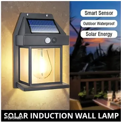 Solar Wall Lights Outdoor, Wireless Dusk to Dawn Porch Lights Fixture, Solar Wall Lantern with 3 Modes  Motion Sensor, Waterproof Exterior Lighting with Clear Panel for Entryway Front Door-thumb2