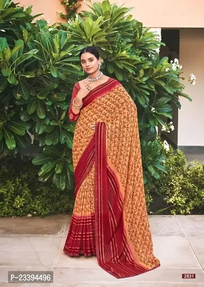 Fancy Georgette Saree with Blouse Piece For Women