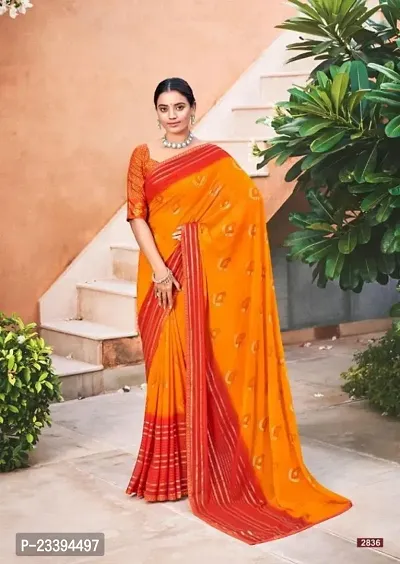 Fancy Georgette Saree with Blouse Piece For Women