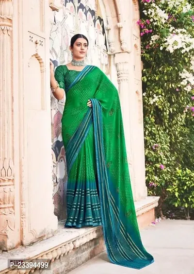 Fancy Georgette Saree with Blouse Piece For Women