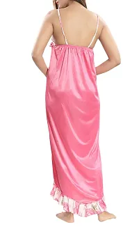 Be You Pink Solid Women Nighty/Night Dress-thumb2