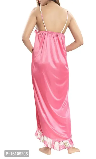 Be You Pink Solid Women Nighty/Night Dress-thumb3