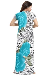 Be You Women's Satin Floral Maxi Maternity/Nursing/Feeding Nighty (BUF-GOWN-1581_Turquoise-Floral_Free Size)-thumb1