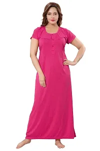 Be You Striped Cotton Maternity Gown/Feeding Gown for Women, Pink - L-thumb4