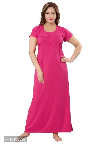 Be You Striped Cotton Maternity Gown/Feeding Gown for Women, Pink - L-thumb5