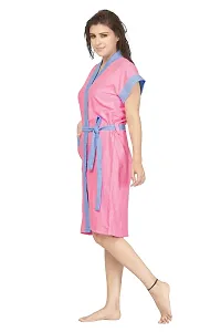 Be You Pink-Purple Terry Cotton Two-Tone Women Bath Robe-thumb1