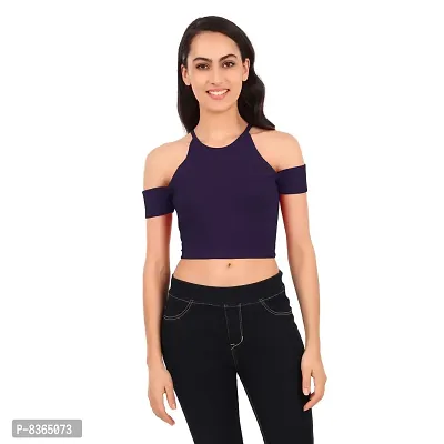 Lovira Cotton Women Cold Shoulder Crop Top-thumb1