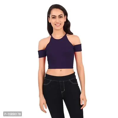 Be You Cotton Women Cold Shoulder Crop Top-thumb1