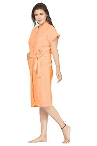 Be You Terry Cotton Plain Women Bath Robe Peach-thumb2