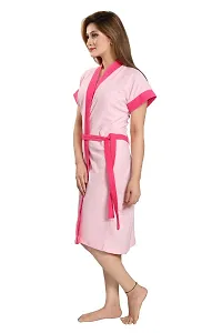 Be You Fashion Women Terry Cotton Pink Two-Tone Bath Robe-thumb2