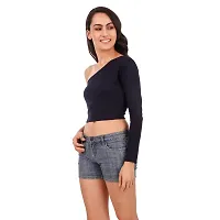 Be You Cotton Women One Shoulder Crop Top-thumb3