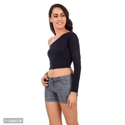 Be You Cotton Women One Shoulder Crop Top-thumb4