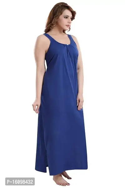 Buy Be You Dark Blue Cotton Women Slip Nighty/Night Dress - Size-L Online  In India At Discounted Prices