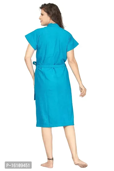 Be You Fashion Cotton Turqoise Blue Bathrobe-thumb4