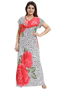 Be You Women's Satin Floral Maxi Maternity/Feeding Nighty (BUF-COMBO-1580_1607, Red Blue, Free Size)-thumb3