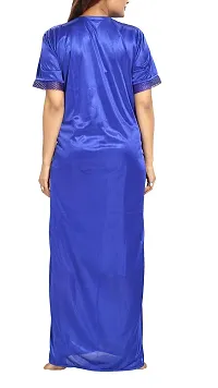 Be You Women's Satin Solid Nighty with Robe (BUF-NIGHTY-896, Blue, Free Size)-thumb4