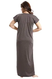 Be You Striped Cotton Maternity Gown/Feeding Gown for Women, Chocolate Brown - L-thumb1