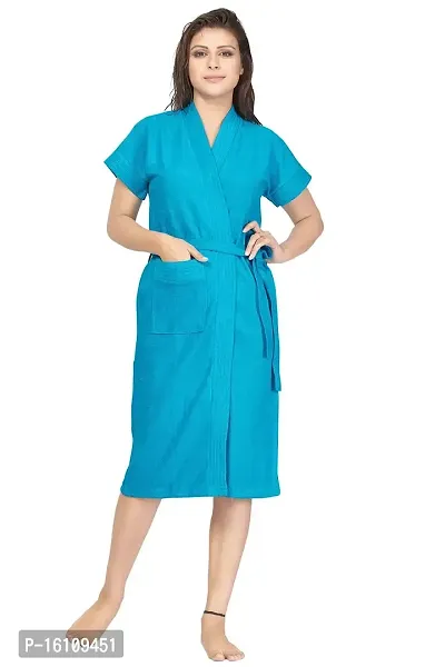 Be You Fashion Cotton Turqoise Blue Bathrobe-thumb0