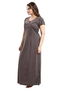 Be You Striped Cotton Maternity Gown/Feeding Gown for Women, Chocolate Brown - L-thumb4